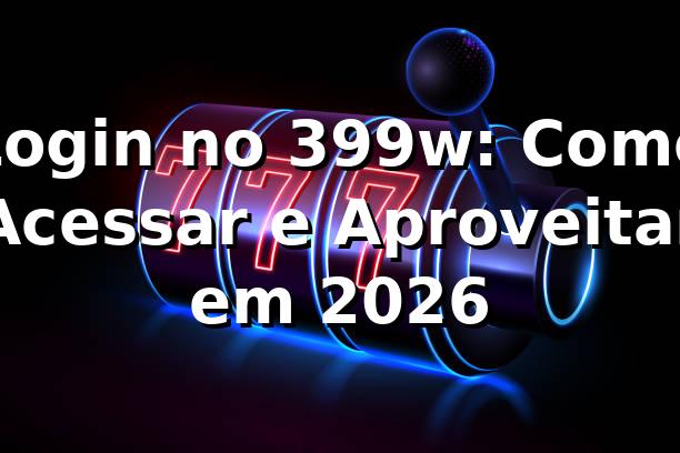 Login no 399w: Como Acessar e Aproveitar em 2026 🕹️